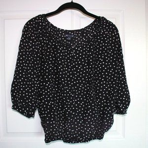 Gap Faux Button Polka Dot Blouse